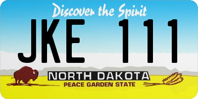 ND license plate JKE111
