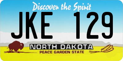 ND license plate JKE129
