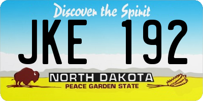 ND license plate JKE192