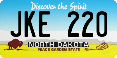 ND license plate JKE220