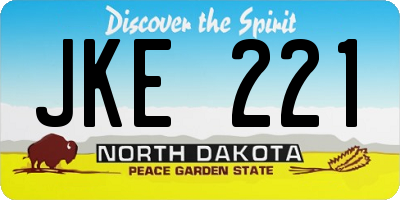 ND license plate JKE221