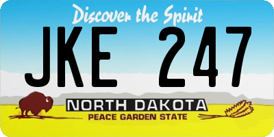 ND license plate JKE247