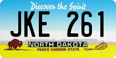 ND license plate JKE261