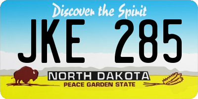 ND license plate JKE285