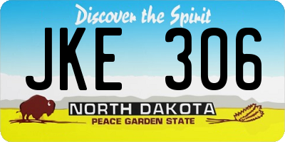 ND license plate JKE306