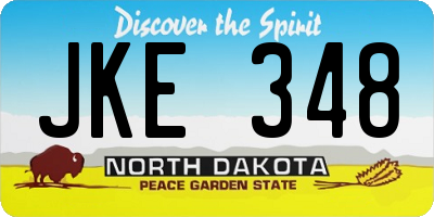 ND license plate JKE348