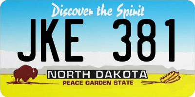 ND license plate JKE381