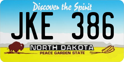 ND license plate JKE386