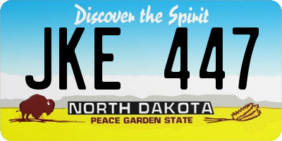 ND license plate JKE447