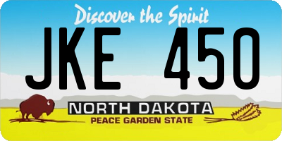 ND license plate JKE450