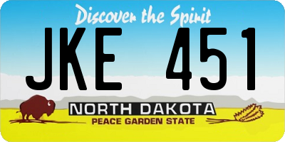 ND license plate JKE451