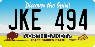 ND license plate JKE494