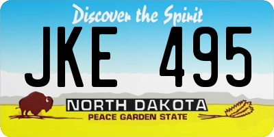 ND license plate JKE495