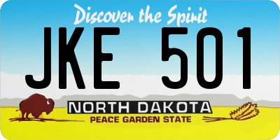 ND license plate JKE501
