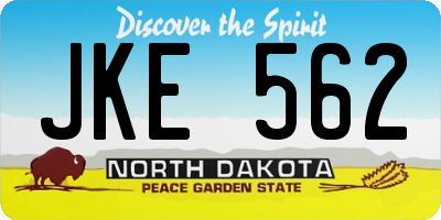 ND license plate JKE562