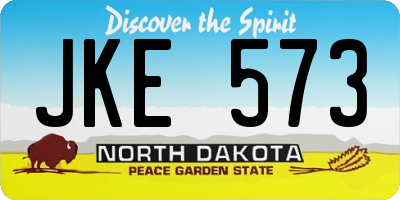 ND license plate JKE573