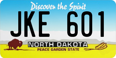 ND license plate JKE601