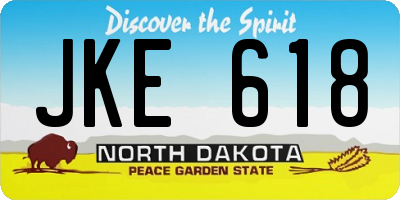 ND license plate JKE618