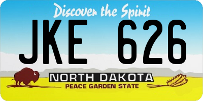 ND license plate JKE626