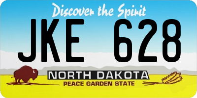 ND license plate JKE628