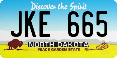 ND license plate JKE665