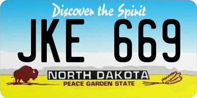 ND license plate JKE669