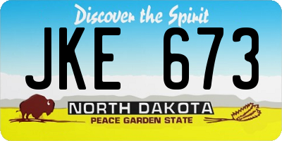ND license plate JKE673