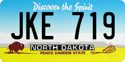 ND license plate JKE719