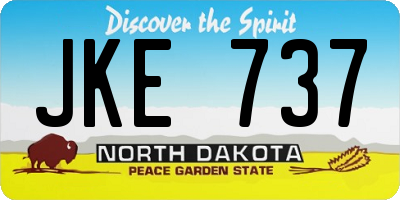 ND license plate JKE737