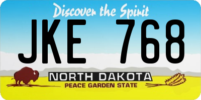 ND license plate JKE768