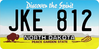 ND license plate JKE812