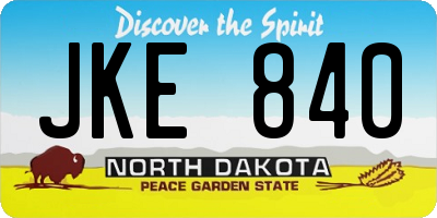 ND license plate JKE840