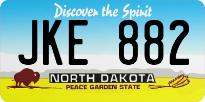 ND license plate JKE882
