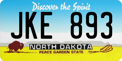 ND license plate JKE893