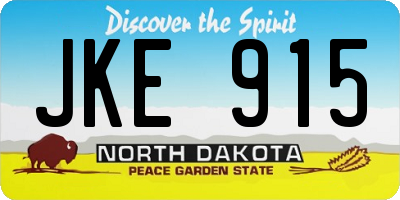 ND license plate JKE915