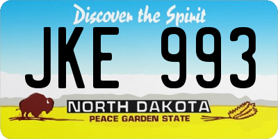 ND license plate JKE993