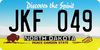ND license plate JKF049
