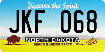 ND license plate JKF068
