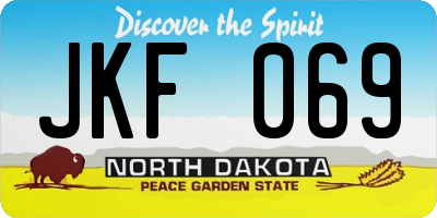 ND license plate JKF069