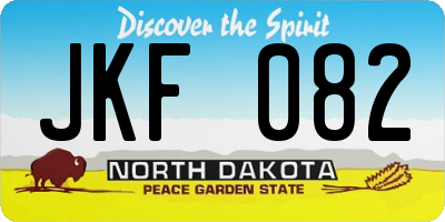 ND license plate JKF082