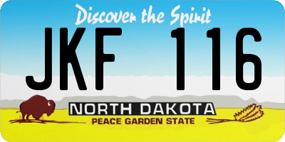 ND license plate JKF116