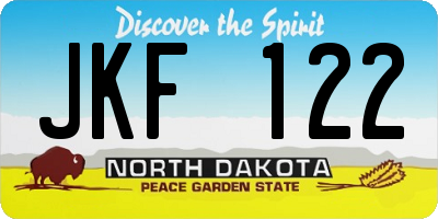 ND license plate JKF122