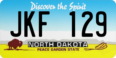 ND license plate JKF129