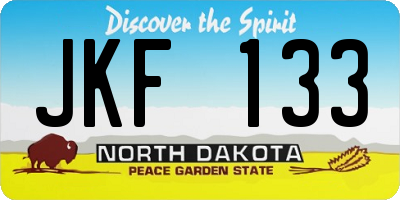 ND license plate JKF133