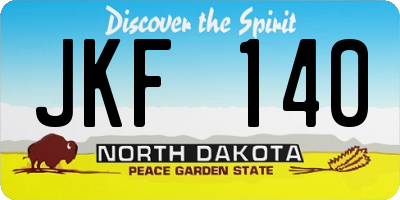 ND license plate JKF140