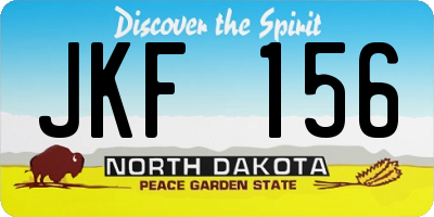 ND license plate JKF156