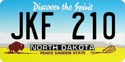 ND license plate JKF210