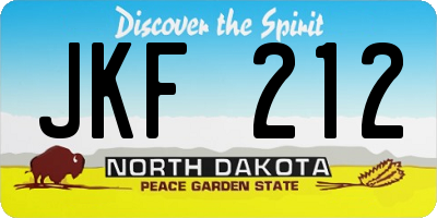 ND license plate JKF212