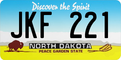 ND license plate JKF221
