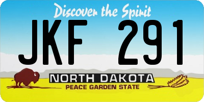 ND license plate JKF291